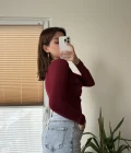 Dökümlü Yaka Bordo Bluz