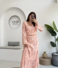 Flow Çiçekli Etekli Takım - 250474 - Turuncu