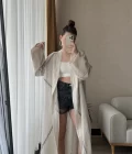 Gofre Kumaş Kimono Krem