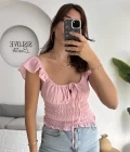 Gori Gipeli Bluz - Pembe - 106198
