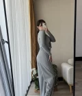 Gri Rengi Simli Hırkalı Takım