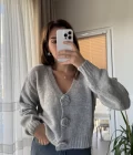 Gül Detay Kazak Gri