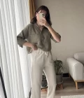 Holly Krem Keten Pantolon