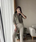 Holly Krem Keten Pantolon
