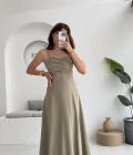 İvy Askılı Elbise - Haki - 2317