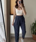 Jogger Modal Lastikli Pantalon - Lacivert
