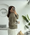 Kalp İşlemeli Pinterst Bluz - Haki - 1027