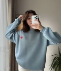 Kalp Nakışlı Sweatshirt Şardonlu Turkuaz