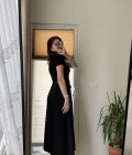 Kemerli Yırtmaçlı Siyah Etek
