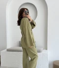 Keten Kimono Takım Haki 8582 EF