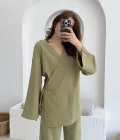 Keten Kimono Takım Haki 8582 EF