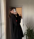 Kırmızı Kalpli Triko Kazak Koyu Siyah