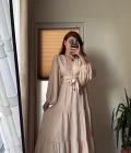 Krem Rengi Etekli Crop Takım