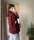Kurdele Detay Kazak Bordo