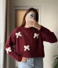 Kurdele Detay Kazak Bordo