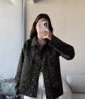 Leopar Gabardin Kısa Trençkot