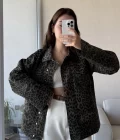 Leopar Gabardin Kısa Trençkot