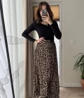 Lastikli Leopar Saten Etek