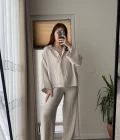 Linda Pantolon Üst Takım Krem
