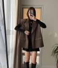 Line Kemerli Vatkalı Yelek Acı Kahve