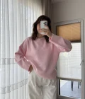 Liza Bisiklet Yaka Kazak Pembe