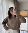 Liza Bisiklet Yaka Kazak Vizon