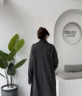 Manon Uzun Triko Hırka - Antrasit - Kod: 25504