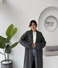 Manon Uzun Triko Hırka - Antrasit - Kod: 25504
