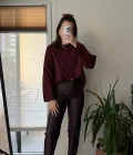 Mat Mumlu Deri Pantalon Bordo