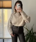 Mat Mumlu Deri Pantalon Kahve Tonları