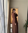 Matilda Kahverengi Kuşaklı Taşlı Elbise