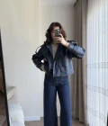 Melina Deri Ceket Lacivert