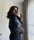 Melina Deri Ceket Lacivert