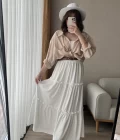 Meyla Beyaz Uzun Etek