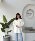 Mia Bisiklet Yaka Kazak - Beyaz