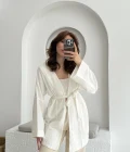 Müslin Kumaş Kimono Kırık Beyaz - 7011