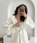 Müslin Kumaş Kimono Kırık Beyaz - 7011
