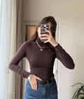 Nenni Boğazlı Body Acı Kahve