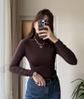 Nenni Boğazlı Body Acı Kahve