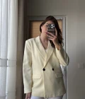Astarlı Blazzer Ceket - Butter Yellow