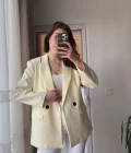 Astarlı Blazzer Ceket - Butter Yellow