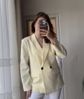 Astarlı Blazzer Ceket - Butter Yellow