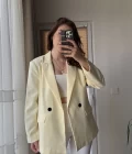 Astarlı Blazzer Ceket - Butter Yellow