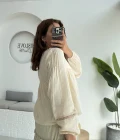 Peri İnci Detay Krem Bluz