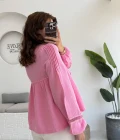 Peri İnci Detay Pembe Bluz
