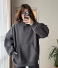 Oversize Kapüşonlu 3 İplik Şardonlu Sweatshirt Antrasit