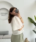 Papatya Brode Bağlamalı Bluz - 1025