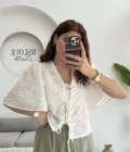 Papatya Brode Bağlamalı Bluz - 1025