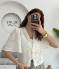 Papatya Brode Bağlamalı Bluz - 1025