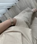 Premium Saten Yelekli Takım Krem Rengi